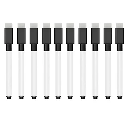Dual - Tip Black Dry Erase Whiteboard Markers for School and Office Use (10PCS)