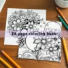 Flower Art Coloring Book 24 Page Gift For Birthday Party Relieve Stress Kill Time Graffiti Painting Drawing Art Book for Adults 6