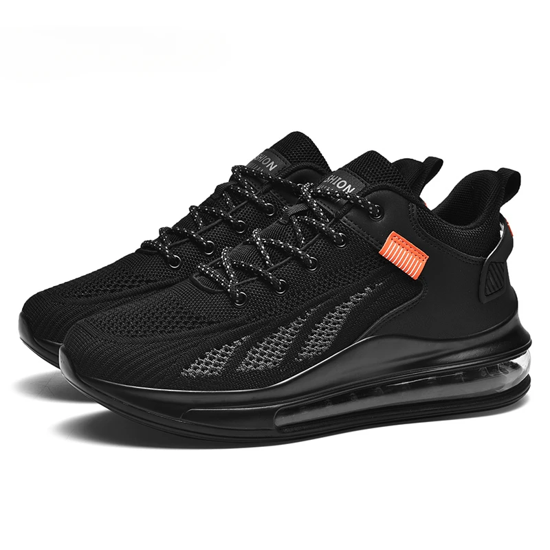 

Черная спортивная обувь с воздушной подушкой, мужские кроссовки для бега на открытом воздухе, амортизирующие дышащие сетчатые тренировочные кроссовки, мужская обувь