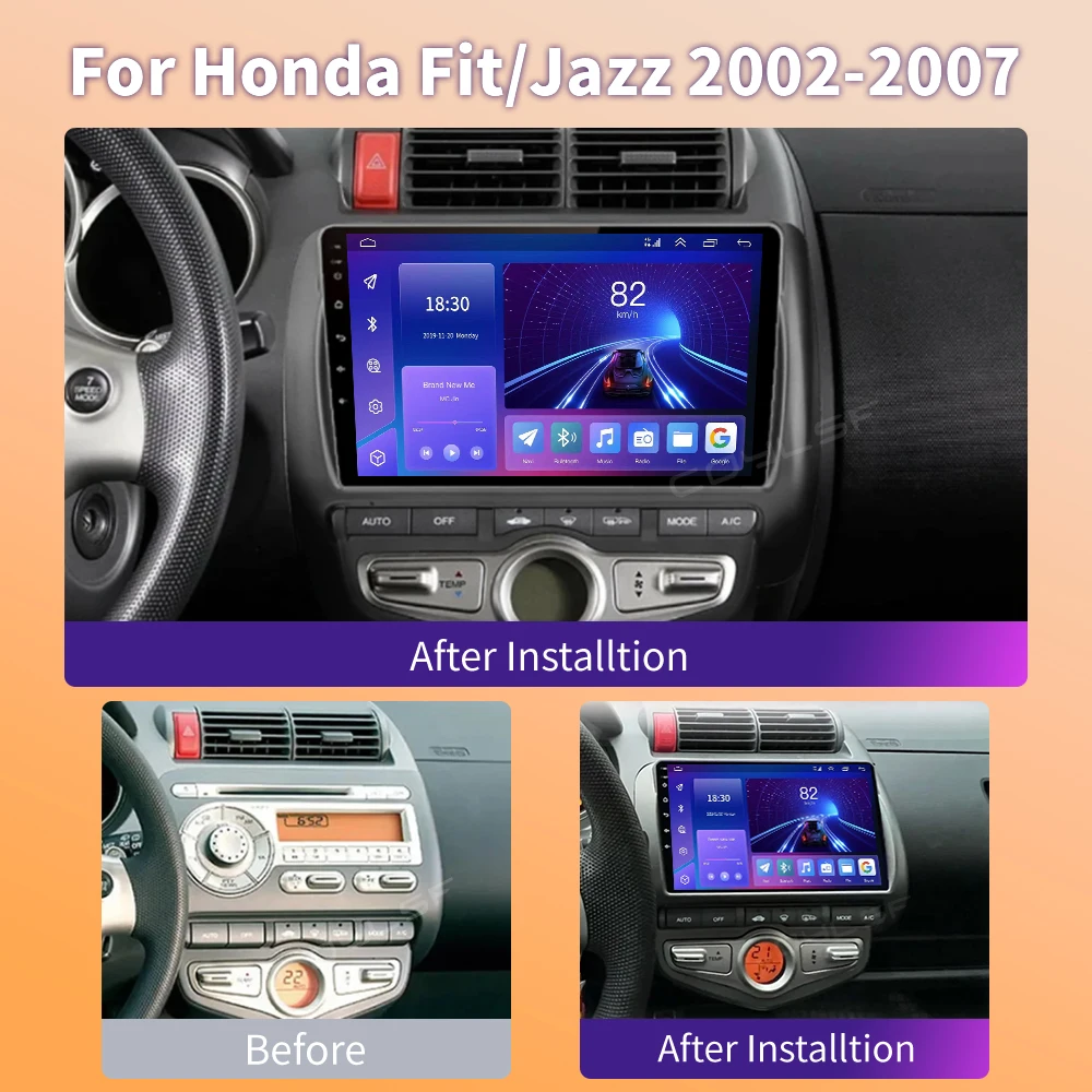 Android 13 Car Radio for HONDA JAZZ City 2002-2007 Stereo Multimedia Audio Video Player Carplay Auto 2Din DVD Head Unit car stereo