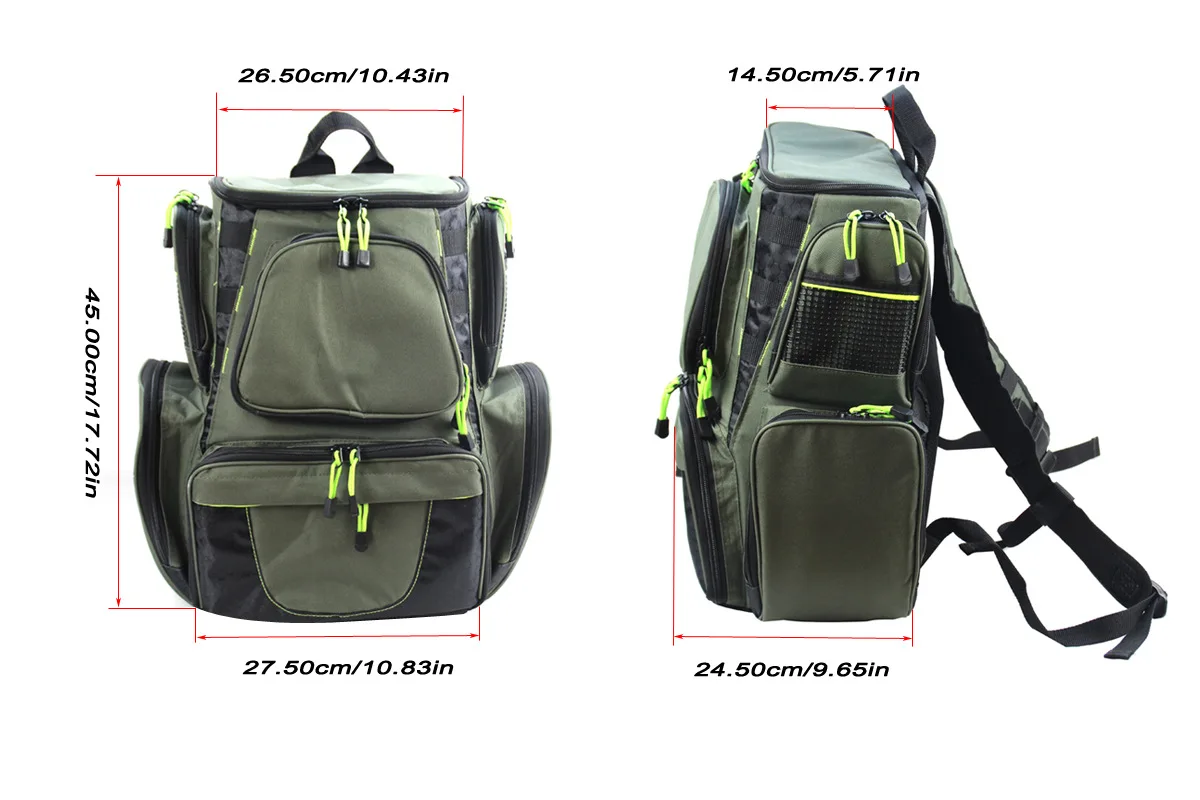 Fishing Tackle Backpack Water-Resistant Fishing Bags Outdoor