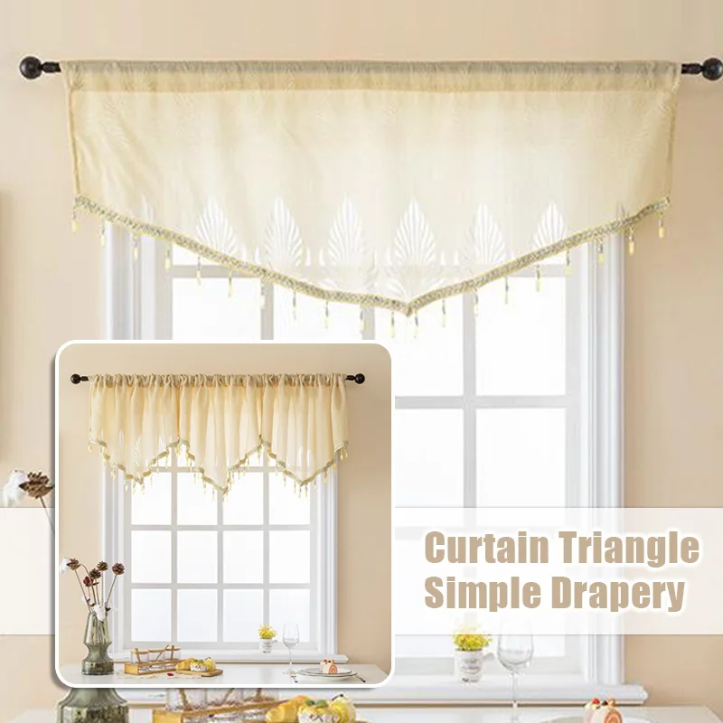3pcs-130x-60cm-Solid-Color-Triangle-Curtain-Tassels-Crystal-Beads-Trim-Kitchen-Short-Window-Valance-Shading.jpg 3 db 130X 60 Cm -Es Szilárd Színű Háromszög Függönyboutcák Kristálygyöngyök Díszítés Konyha Rövid Ablak Velance Függöny Otthoni Dekoráció - Image 2