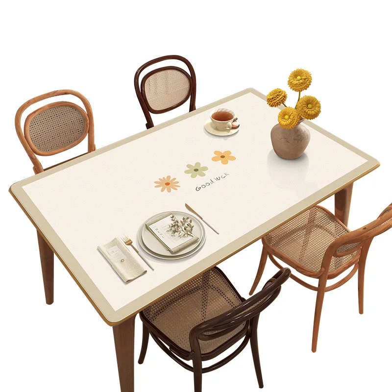 

Leather Tablecloth Waterproof Oil Proof Washable Tablecloth Silicone Table Mat Coffee Table Tablecloth Light Luxurious Feeling