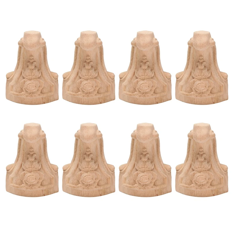 

AFBC 8PCS 10X6cm European Style Solid Wood Carved Furniture Foot Legs TV Cabinet Seat Feets