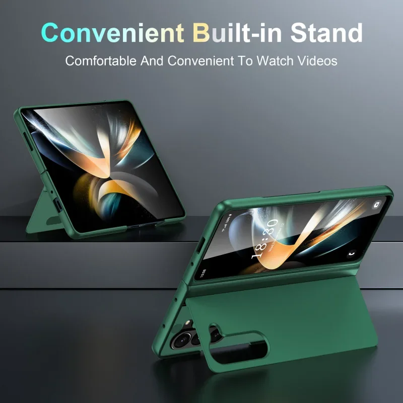 Built-in Magnetic Bracket Hybrid PC Phone Case for Samsung Galaxy Z Fold 7 ZFold 6 5 4 3 5G Shockproof Bumper Protective Cover 1