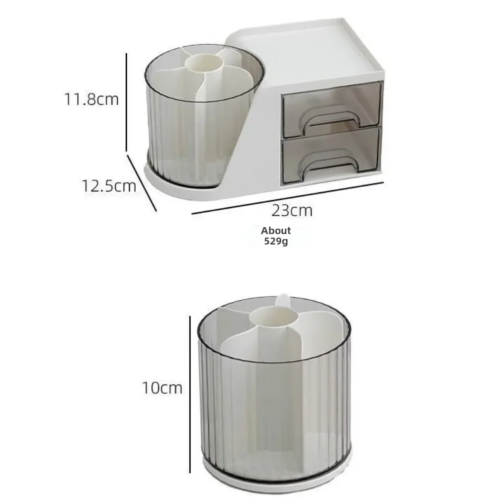 25 360° Rotating Makeup Brush Holder Cosmetic Storage Box Large Capacity Makeup Brush Storage Box Suitable for Bathroom Desktop 3