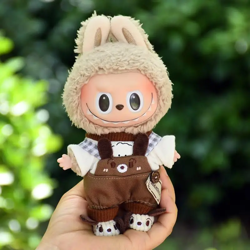 17cm Cute Mini Plush Doll'S Clothes Outfit Accessories For Korea Kpop Exo Labubu Idol Dolls Dog Overalls Set Clothing Kid Gift 4