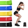 Exercise Bands Resistance Bands Set With 5 Resistance Levels Skin-Friendly for Indoor Fitness Leg Strength Training Gym Yoga ﻿