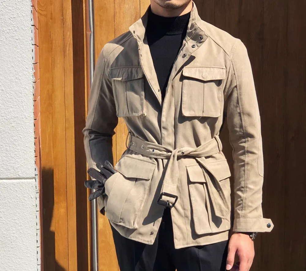 90s 00s TRAVELSMITH フェイクヌバック サファリジャケット L Vintage Travel Smith Mens XL Tan Zip off Sleeves Pockets