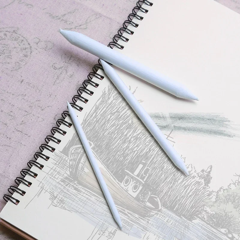 6/8/12 Pcs Double Head Durable Art Drawing Tool Pastel New Blending Smudge Tortillon Material Sketching Paper Pencil 3