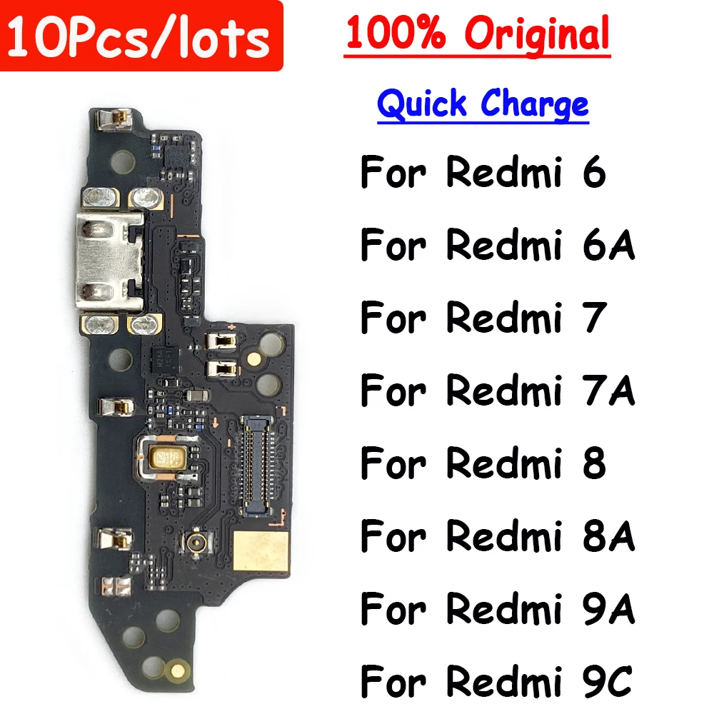 

10Pcs, Original Charger Board PCB Flex For Xiaomi Redmi 6 6A 7 7A 8 8A 9 9A 9C USB Port Connector Dock Charging Board Flex Cable