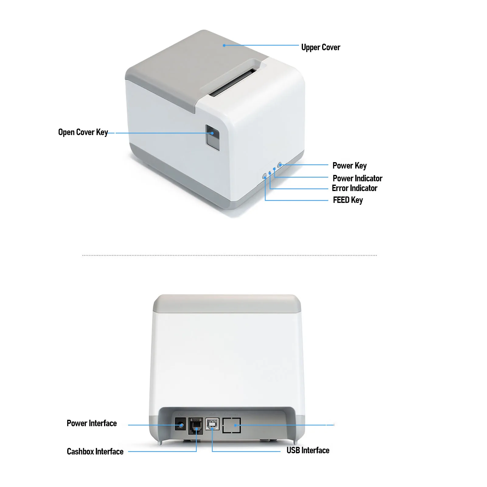 TP401Thermal Printer USB BT Connection Line Thermal Printing Machine for Label Barcode Receipt 100mm/s Thermal Printing Machine