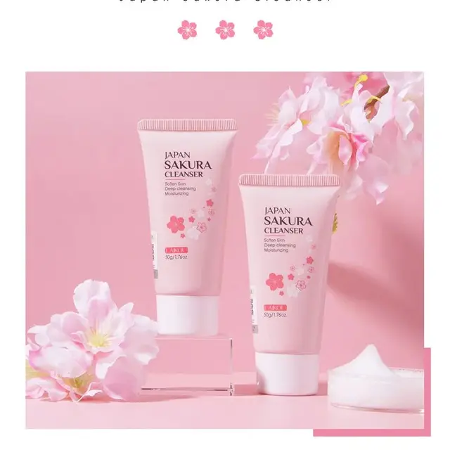 Sakura Cleanser Foam Cleanser Face Deep Clean Mousse Remove Blackhead Pores Reduces Dark Spot Facial Skin Cleanser Oil Control 2