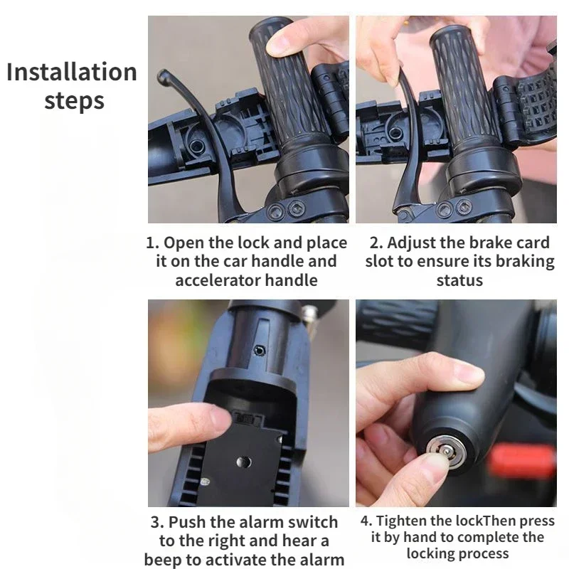 Loud Anti-theft Handlebar Lock for Motorcycles, Scooters, and Bicycles