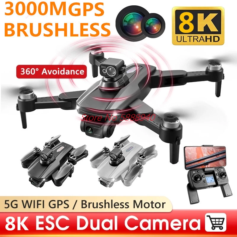 GPS 8K Dual Camera Brushless Follow Me RC 3KM 360° Smart Obstacle Avoidance WIFI FPV Aerial Photography RC Quadcopter| | - AliExpress