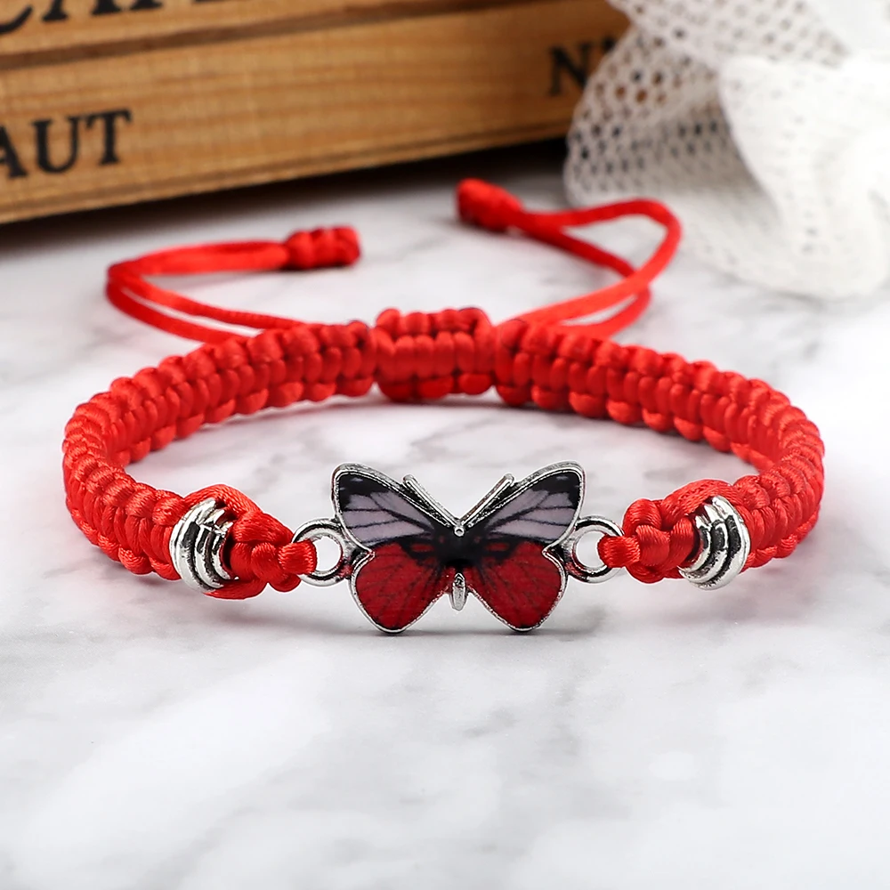 Butterfly Bracelet Rope Bracelet Handwoven Bracelet Metal Bracelet For Women Couple Jewelry Gift