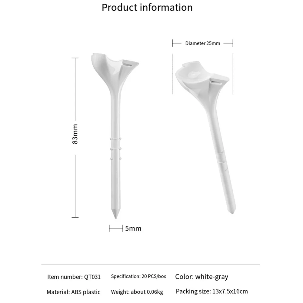 Description Picture 4 of item20Pcs PGM Golf Tees 10° Diagonal Insert Golf Ball Holder Designed To Enhance Golf Shot Distance Golf Plastic Tee