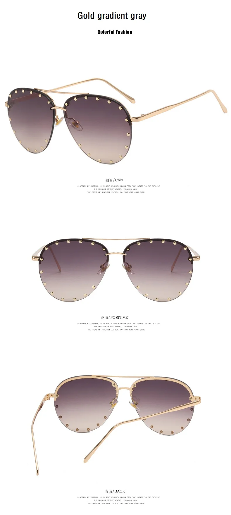 Occhiali da sole aviator donna oversize senza montatura rivetti_voghion.com
