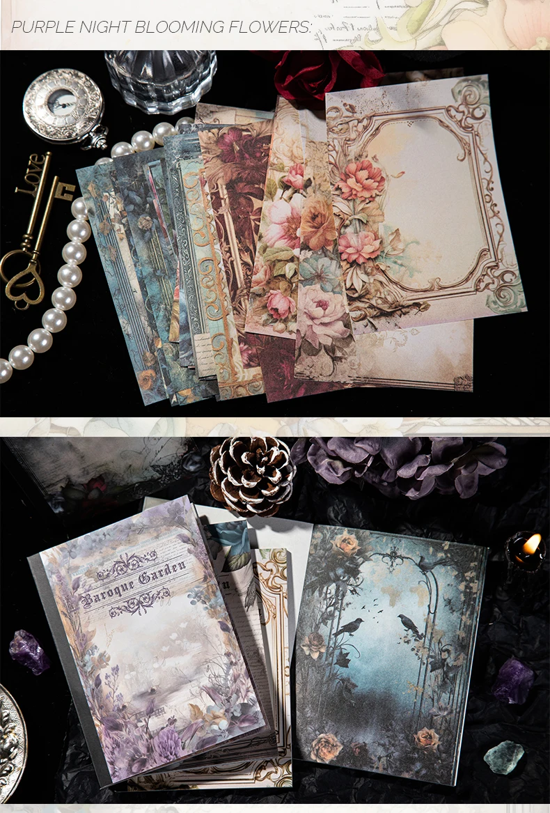 30 Stück Barock Garten Dekor Scrapbook Vintage Material Papier Combo Kit DIY Junk Journal Collage Fotoalbum Retro Kunstpapier – Detail 5