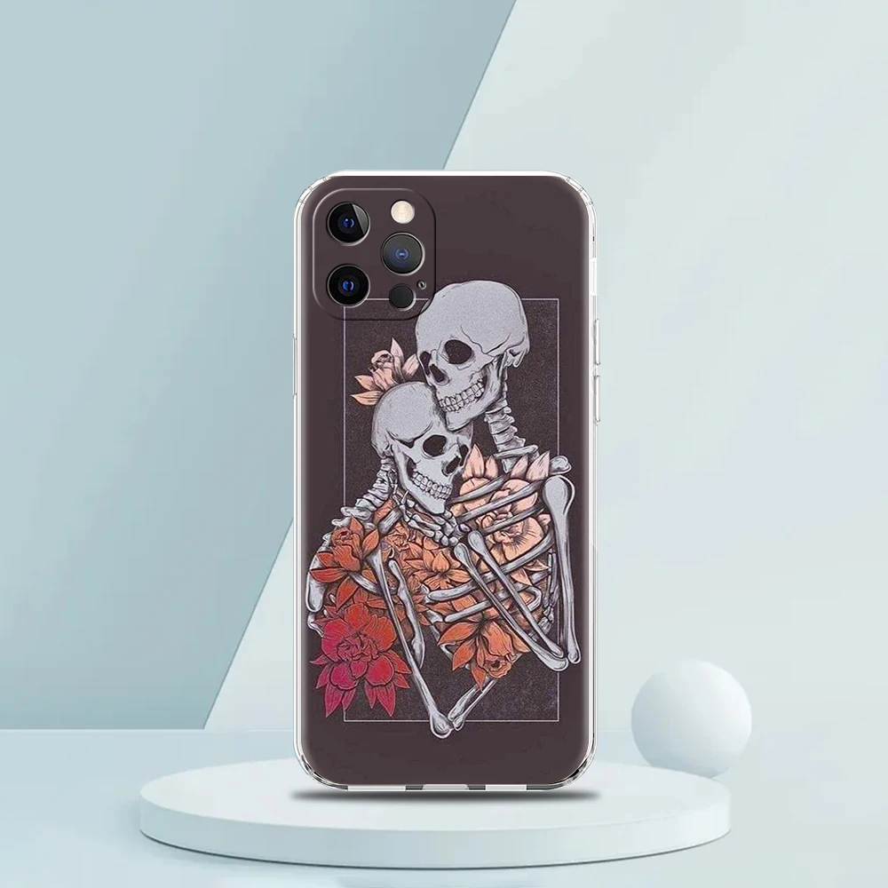 Rotes Liebes skelett Diagramm Fall für iPhone 16 15 14 13 12 Pro Max Abdeckung transparent für iPhone 11 Pro Max 7 8 plus xs xr Shell – Detail 5