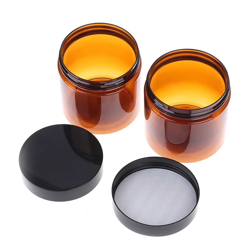 

1PCS Plastic Cosmetic Face Cream Bottles 200ml Amber Brown Lip Balm Sample Container Jar Pot Makeup Store Vials