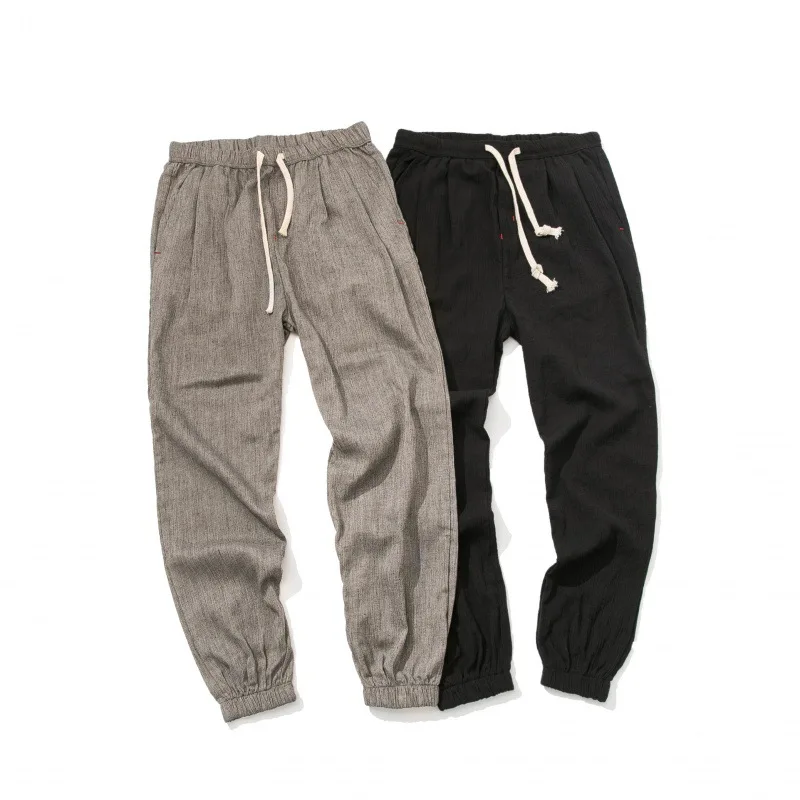 2024 Japanese Slacks Plus Size Chinese Style Bloomers Men's Linen Pants Men's Cotton Linen Pant Learm Pants Leggings 4