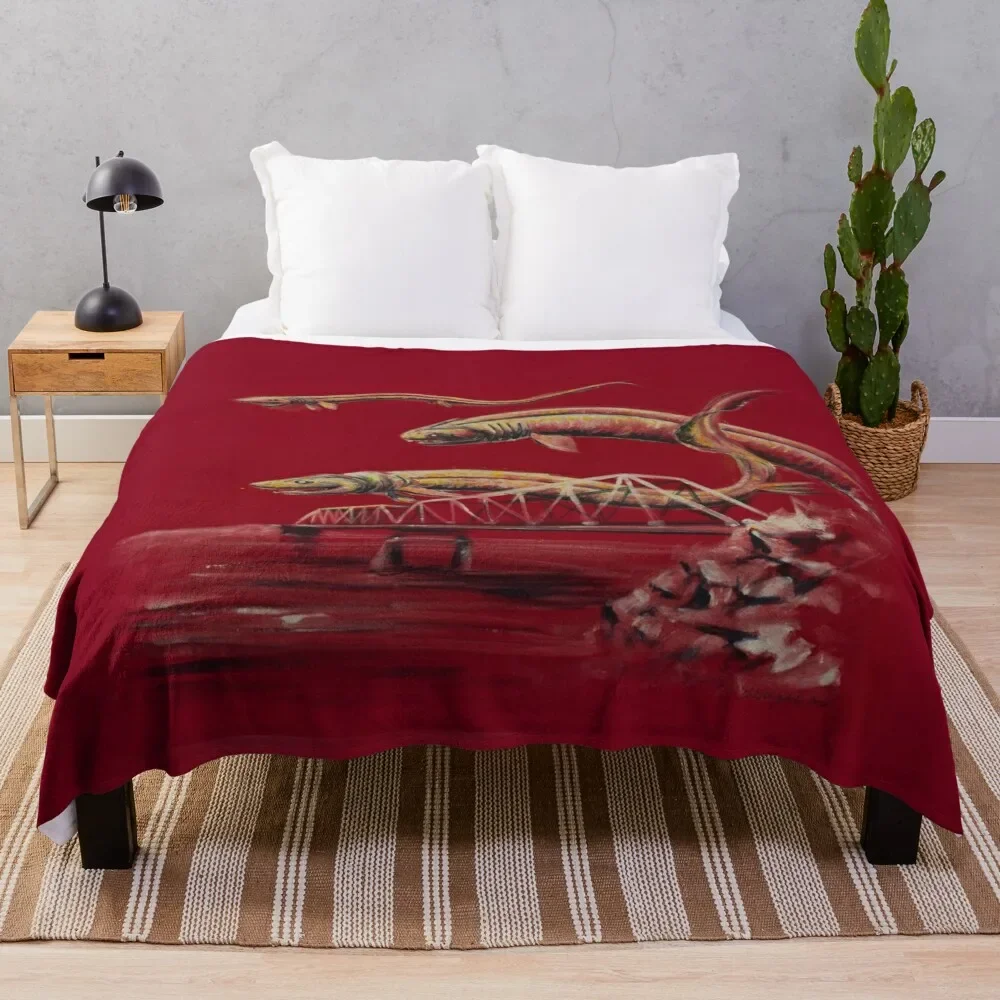 Squali Con Volant Sopra Il Ponte Del Treno Coperta Da Tiro Grande Letto Cosplay Coperte Anime