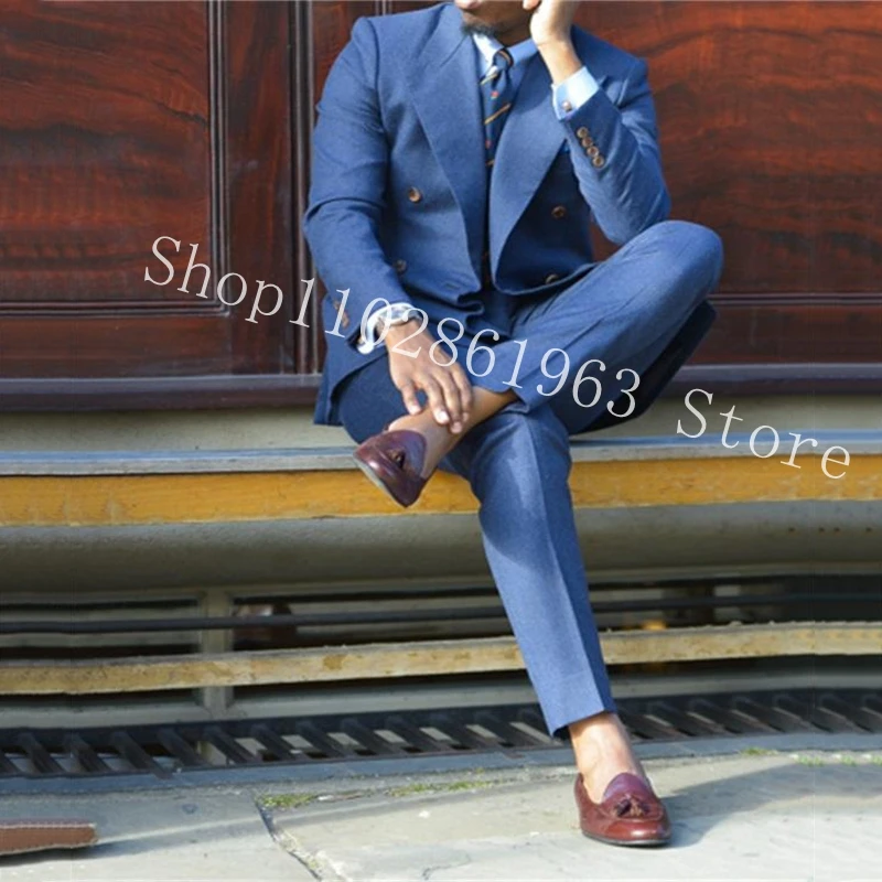 Latest Men's Suit Blazer Pants Designs Slim Fit Double Breasted 2 Pieces Best Men Wedding Suits Groom Wear Tuxedos Costume Homme