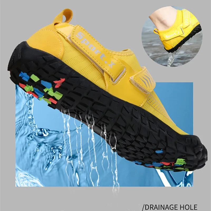 Men Women Comfortable Aqua Shoes Quick-Dry Beach Barefoot Water Shoes Breathable Upstream Antiskid Outdoor Sports Wading