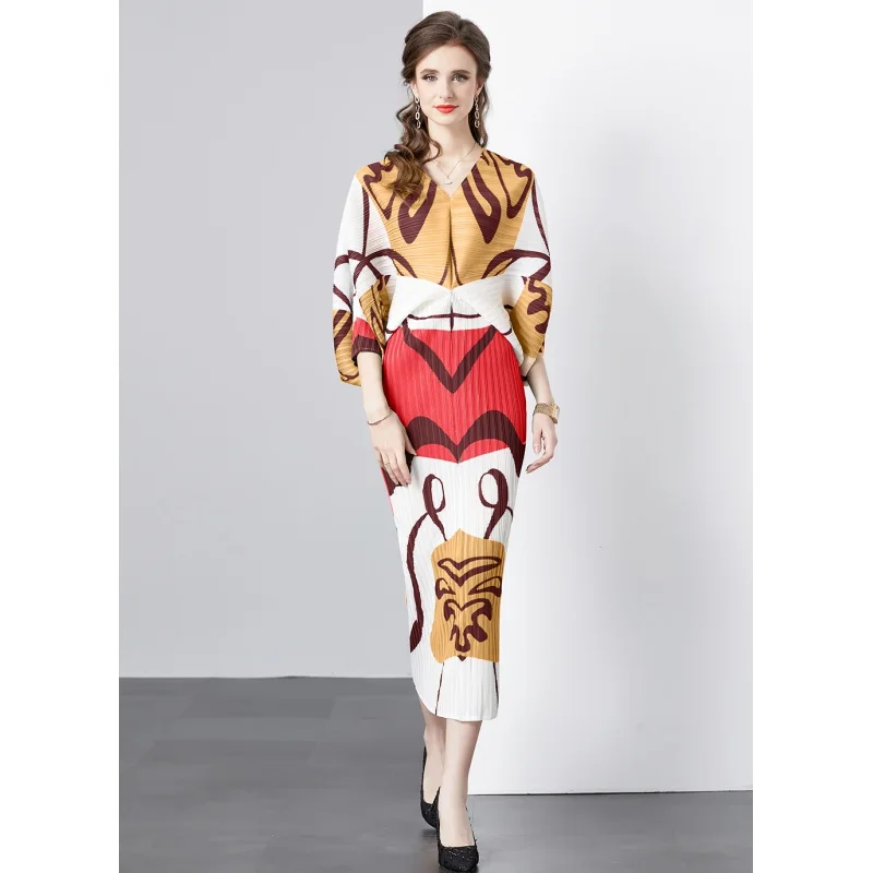 

2023 new fashion casual elegant party dress slim print dress