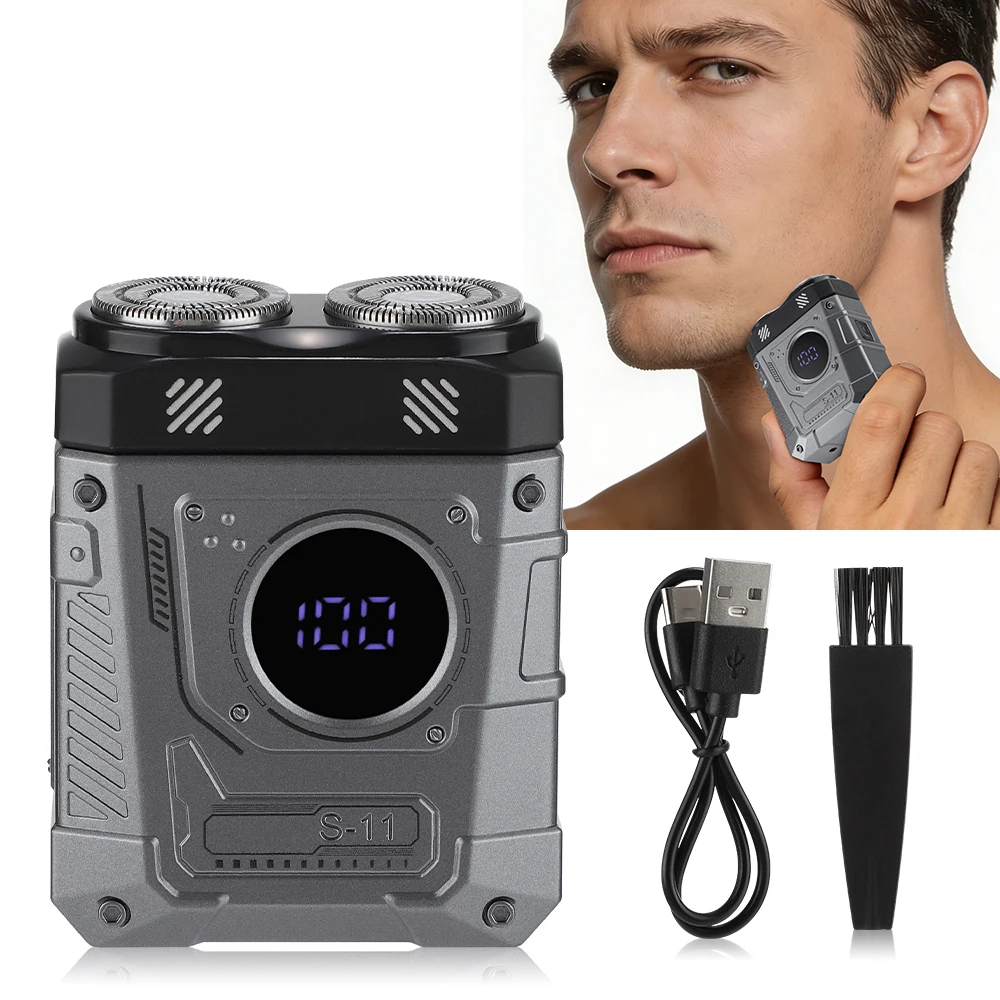 남성용 미니 전기 면도기, 마그네틱 듀얼 헤드 디지털 디스플레이 휴대용 면도기, 가정 및 여행용 남성 헤어/수염 트리머 도구