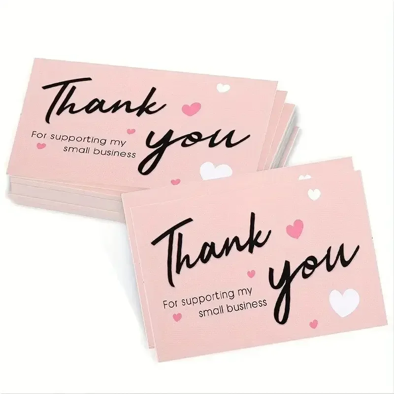 Thank You Cards 50pcs/pack Thank You Card For Supporting Business Package Decoration 