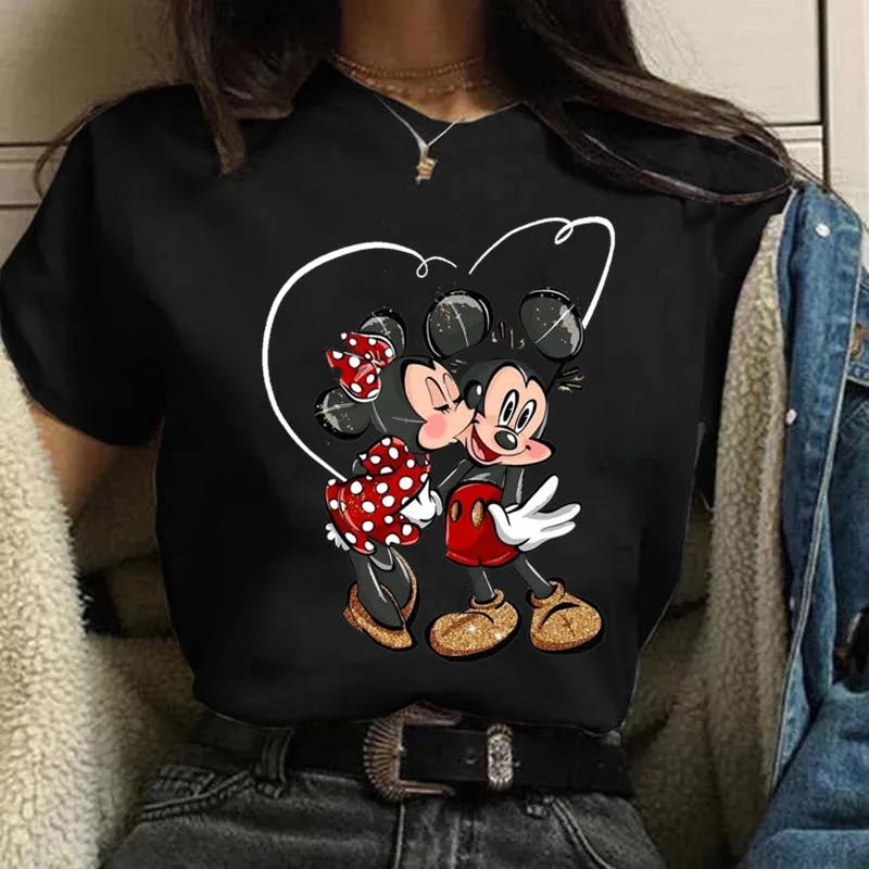 Mode Mickey Minnie Maus Disney T-Shirt Damen bekleidung Sommer kurze Ärmel Tops lässig Kawaii T-Shirts Kleidung — изображение 2