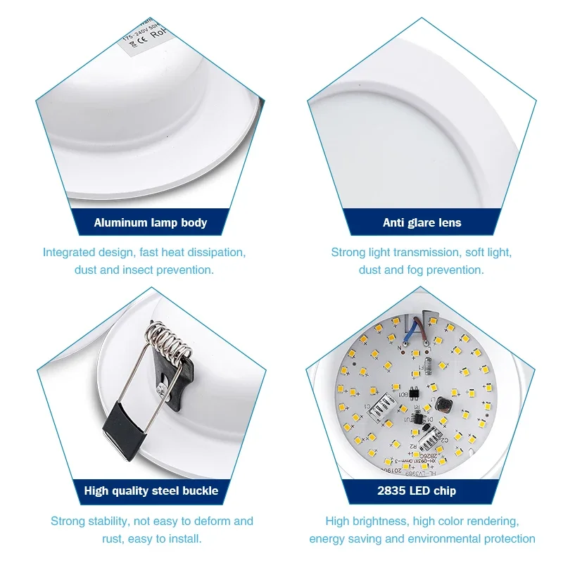 Lot de 10 Spot LED Encastrables 5W Eq 50W extra-Plat Température de