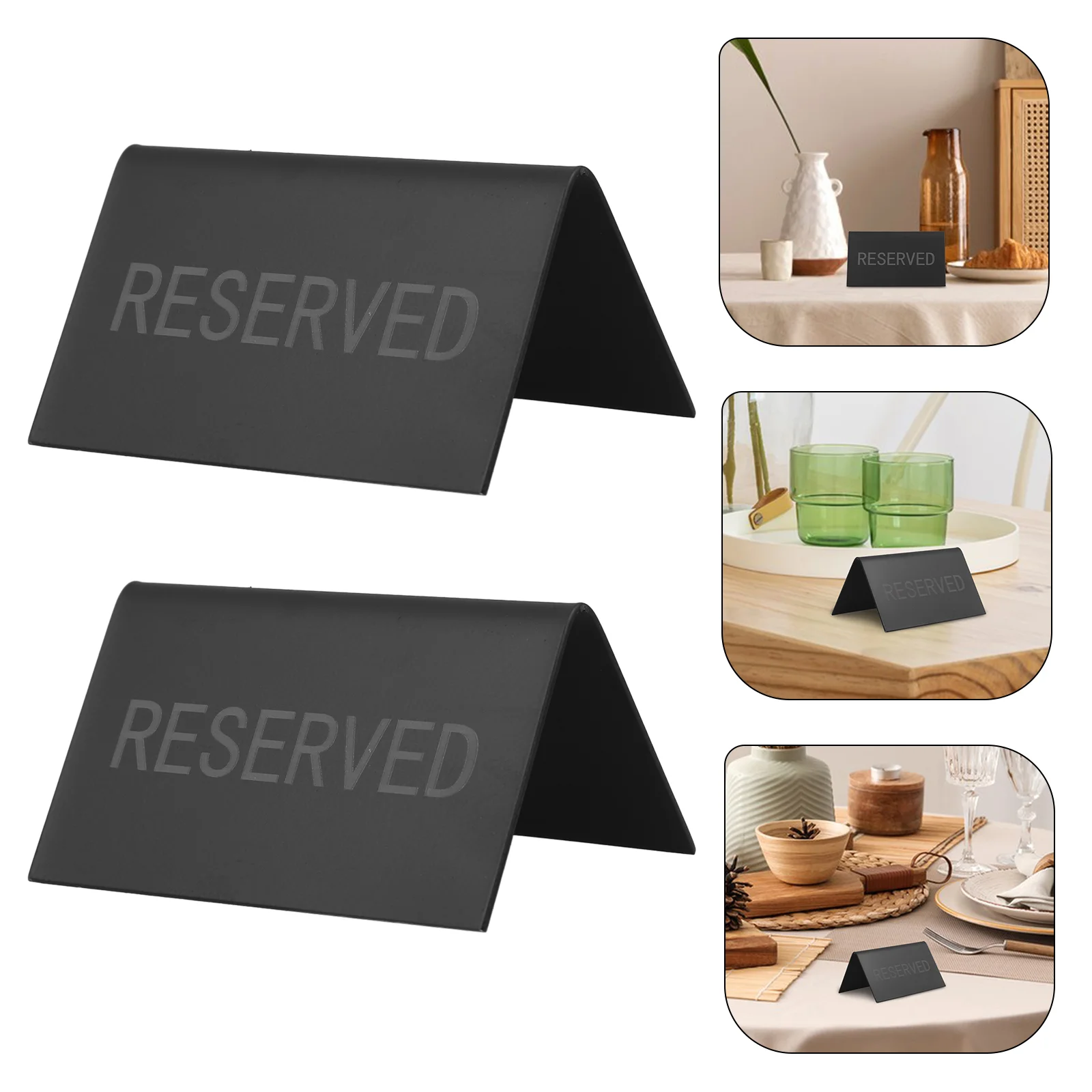 

2 Pcs Conference Reservation Sign Space Reservation Sign Signs for Tables Reserved Wedding Signage Menu Chair Stainless Steel