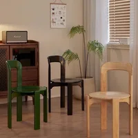 Обеденный стул Дереаль Рей, табурет из цельного дерева середины века, французский бистро, винтажный дизайнер, известная мебель для домашнего кафе — изображение 5