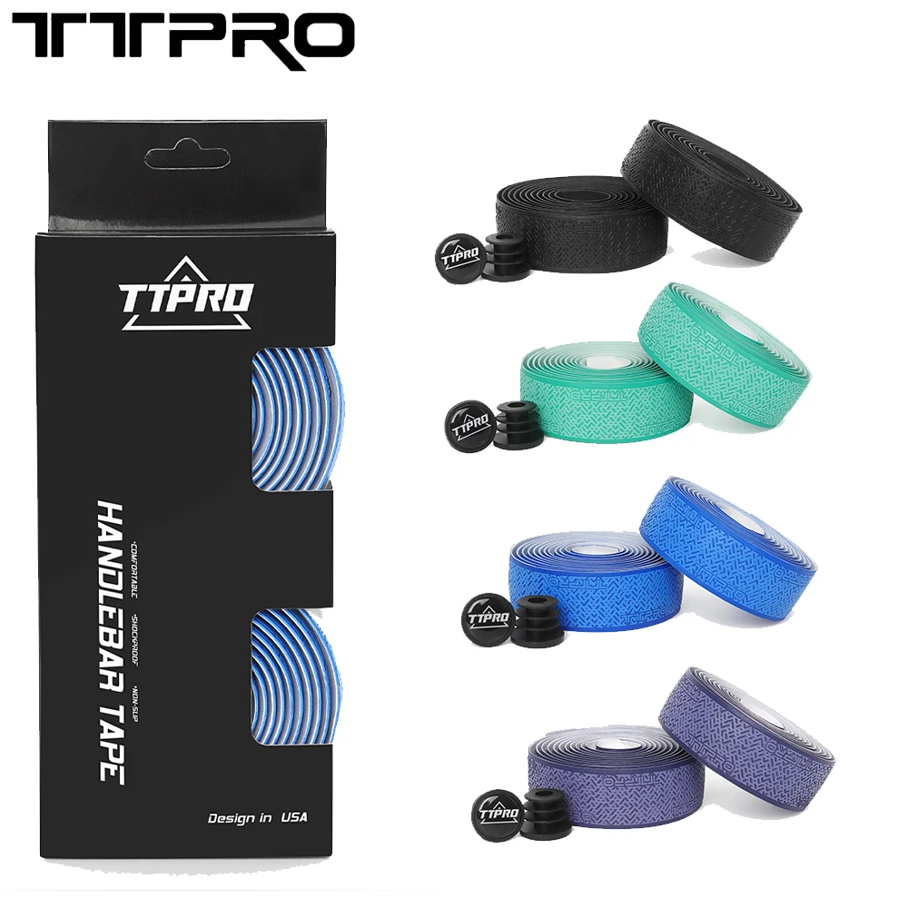 Bike Handlebar Tape Bike Accessory TTPRO Lizard Pattern Bicycle Handlebar Tape PU+EVA Commposite Material Easy Get Started With 2 End Plugs Cycling Accessories