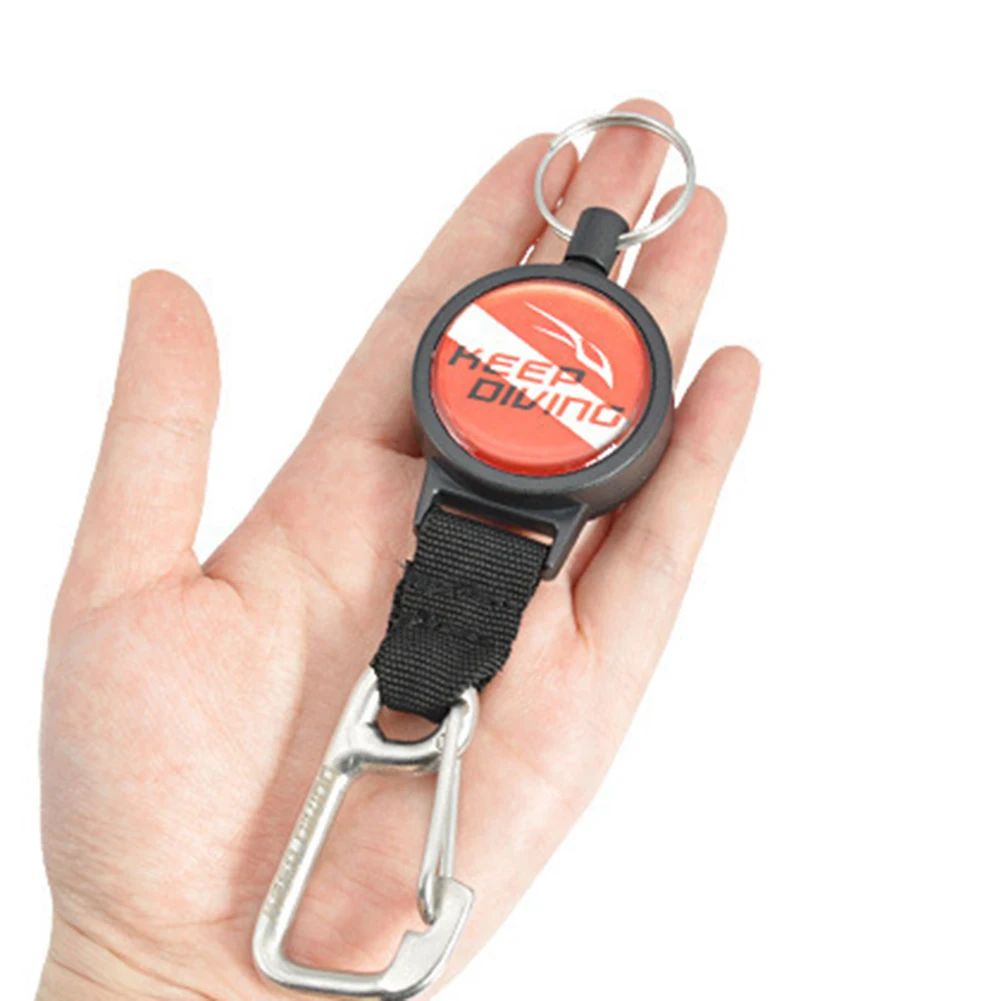 1Pc Diving Retractable Lanyard Dive Retractor Diving Gear Hook for BCD Hook Anti-lost Rope Key Chain Water Sports Accessories diving lanyard