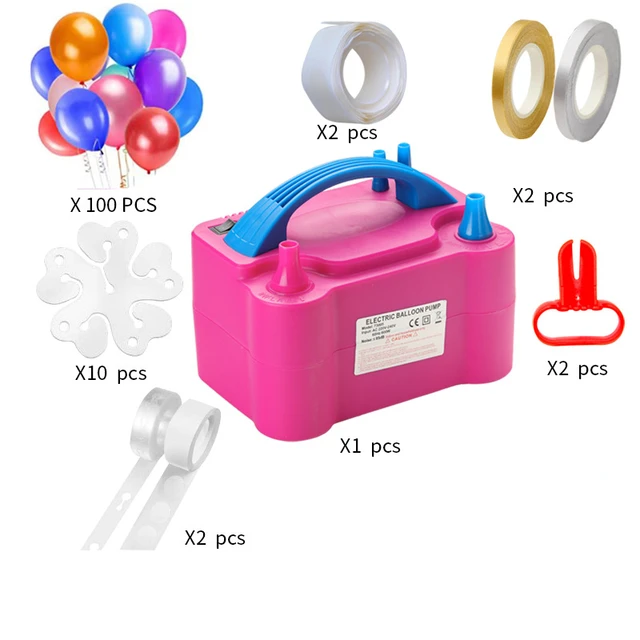 Inflador de bomba de globo eléctrico, máquina de relleno de Globos de doble  boquilla, soplador de aire, herramientas de arco de Globos para fiestas,  cumpleaños y bodas - AliExpress