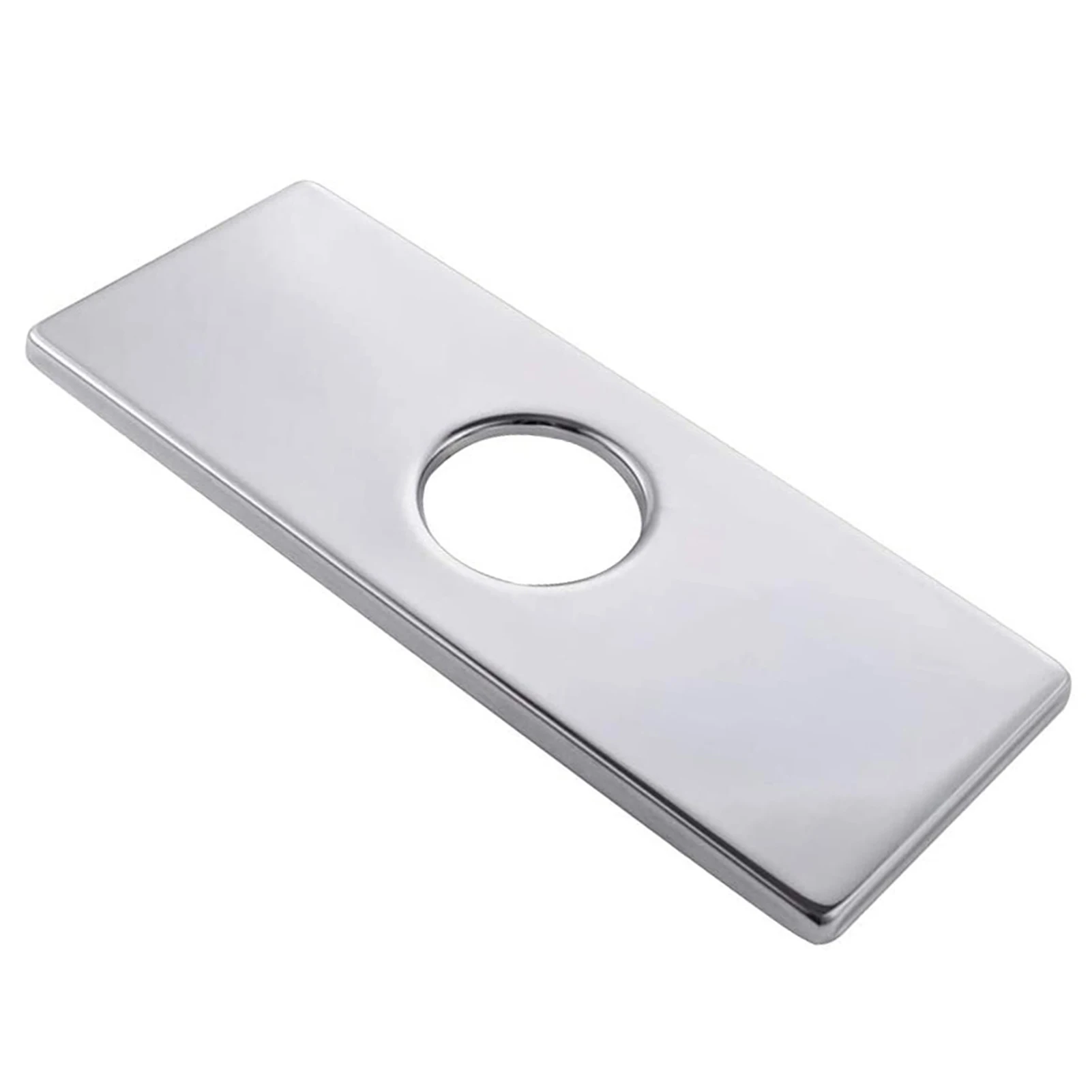 Wovier 6" 3-to-1 Rectangle Kitchen Faucet Cover Deck Plate Bathroom Kitchen Sink Faucet Hole Cover Deck Plate Escutcheo