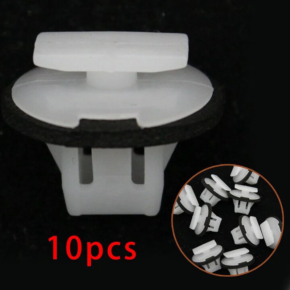 

10 Pcs Car Clips White Nylon For Nissan Exterior Wheel Fender Flare Molding 76882JG10A Replacement Parts Auto Interior Accessory