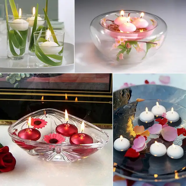 10 db Tealight Gyertyák Mini Füst Nélküli Környezetbarát Villogó Valentin Vallomás Úszó Gyertya - Image 2