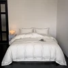 Luxury 1000TC Egyptian Cotton Solid Color Hotel Style Embroidery Bedding Set Duvet cover Set Flat/Fitted Bed Sheet Pillowcases 5