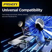 PISEN 240W Power bank à charge ultra-rapide 27000mAh pour ordinateur portable, câble USB C intégré 140W avec Powerbank pour Macbook, ordinateur portable, iPad 2