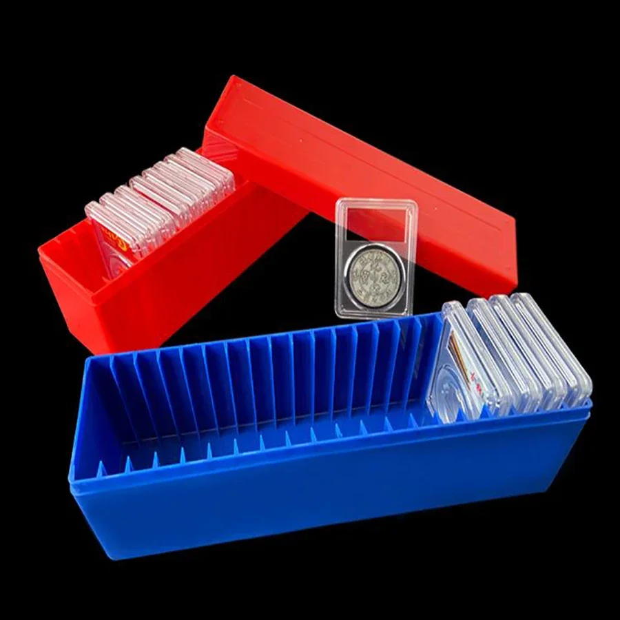 Coin Slab Capacity Storage Box Red Case Holder Slabs Commemorative coin box Compatible For PMG TACC PCGS PCCB Holders 20 coin holder