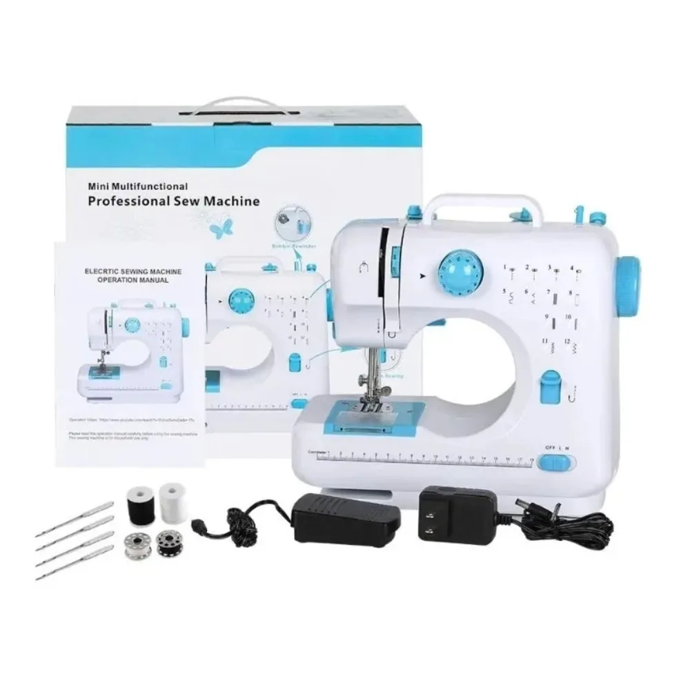 Multi-Functional Household Automatic Portable Electric Sewing Machine with Lockstitch, Overlocking, and Cutting Fun