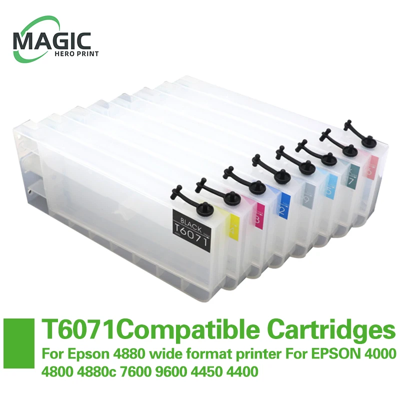 

T6071-T6079 Compatible Refillable Cartridges For Epson 4880 wide format printer For EPSON 4000 4800 4880c 7600 9600 4450 4400