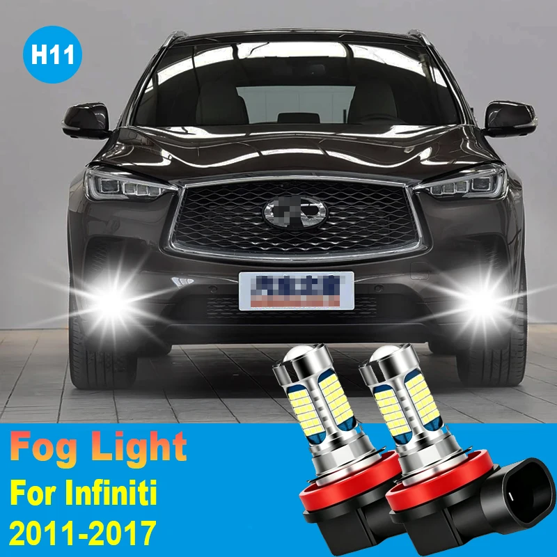 2pcs 전면 안개등 액세서리 인피니티 QX56 QX50 QX60 QX70 QX80 2011 2012 2013 2014 2015 2016 2017 용 81LED 전구 램프