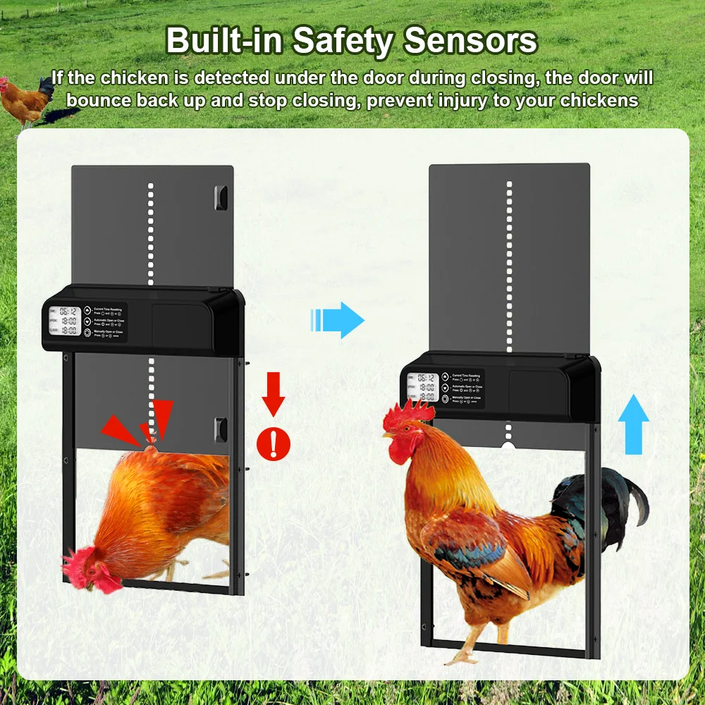 Chicken Coop Door Chicken Coop Door Opener 1pc Automatic Multi-mode Gate Timer Control Battery Operated