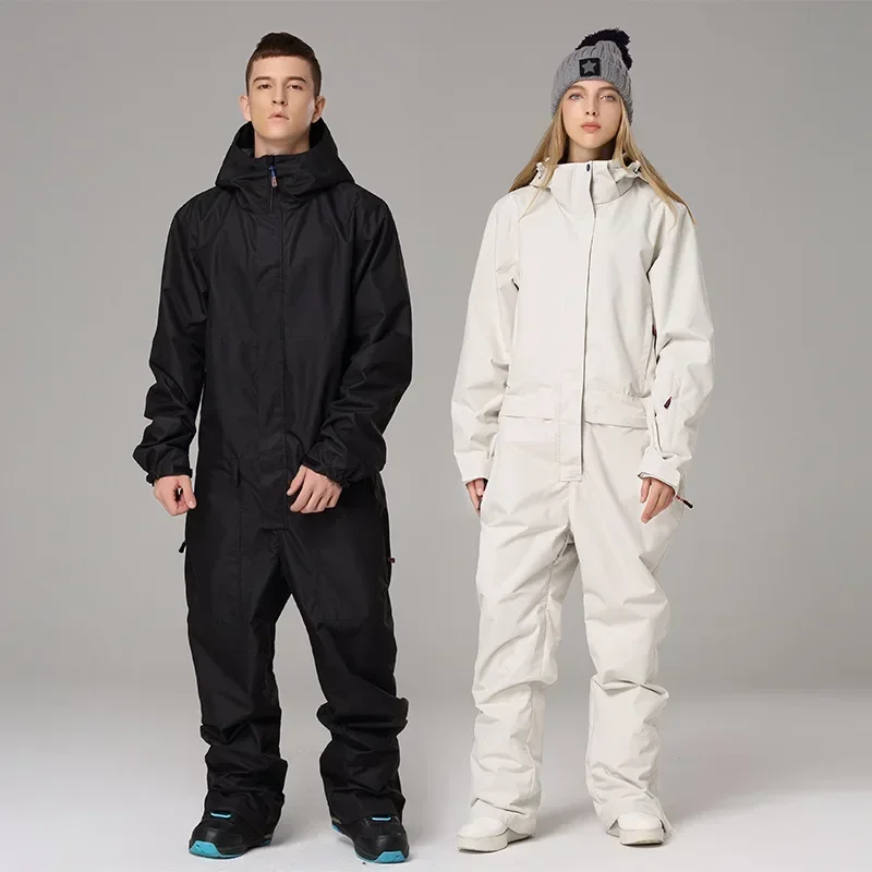 New Ski Suit Women Loose Outdoor Snowboarding Jacket One-Piece Skiing Set Men Overall Thermal Jumpsuit Windproof Waterproof